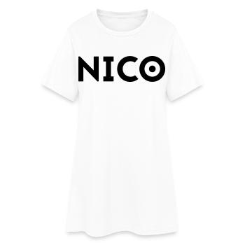 First name Nico - Women’s T-Shirt Dress - white - Front