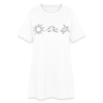 Sea art as a motif - Women’s T-Shirt Dress - white - Front