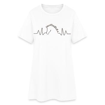 Ligne ECG Cheval Battement de Cœur Équitation - Robe T-shirt Femme - blanc - Devant