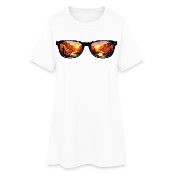 Lunettes de soleil Couchant du Désert - Robe T-shirt Femme - blanc - Devant