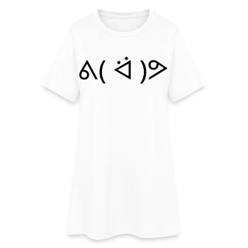 Happy Dance Dancing ᕕ( ᐛ )ᕗ Emoticon - Women’s T-Shirt Dress - white - Front