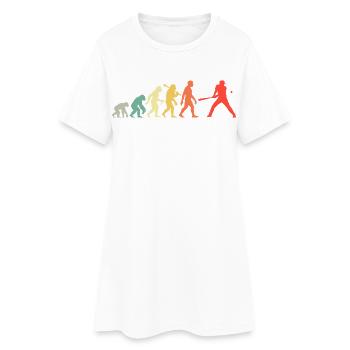 Baseball Evolution Baseballspieler Batter Retro - Frauen T-Shirt-Kleid - Weiß - Vorne