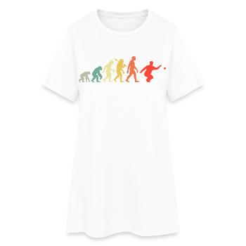 Boccia Und Petanque Spieler Evolution Retro Grafik - Frauen T-Shirt-Kleid - Weiß - Vorne