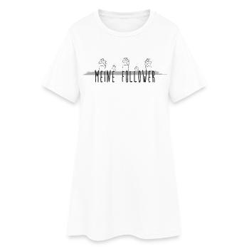 Meine Follower - Katze, Katzenpfoten - Frauen T-Shirt-Kleid - Weiß - Vorne