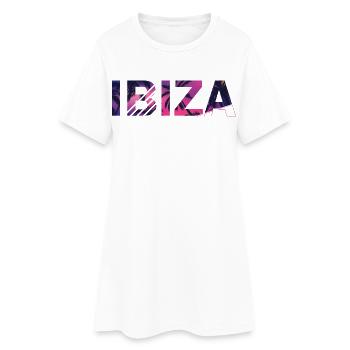 Ibiza Urlaub Palmen - Frauen T-Shirt-Kleid - Weiß - Vorne