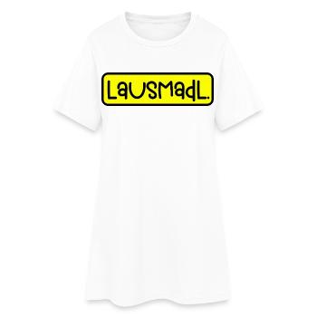 Lausmadl - Frauen T-Shirt-Kleid - Weiß - Vorne