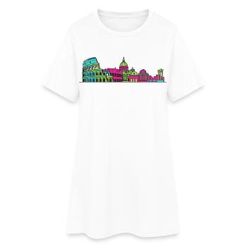 Colossée de la Skyline de Rome City Art moderne en ligne - Robe T-shirt Femme - blanc - Devant