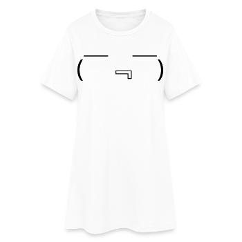 Émotique ( ̄『 ̄) affamée Kaomoji bave - Robe T-shirt Femme - blanc - Devant