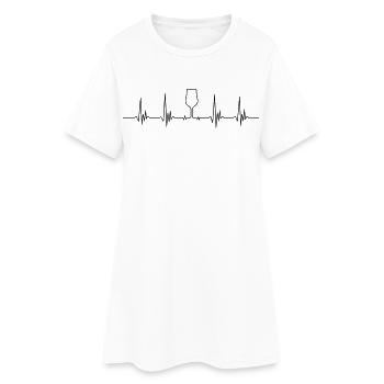 Heartbeat Nosing - Frauen T-Shirt-Kleid - Weiß - Vorne