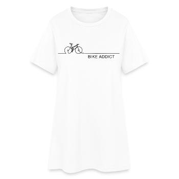 Accro au vélo – Diction cycliste avec un graphique en une ligne - Robe T-shirt Femme - blanc - Devant
