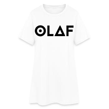 Vorname Olaf - Frauen T-Shirt-Kleid - Weiß - Vorne