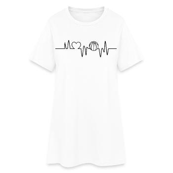 Basket-ball Heartbeat Joueur de basket-ball - Robe T-shirt Femme - blanc - Devant