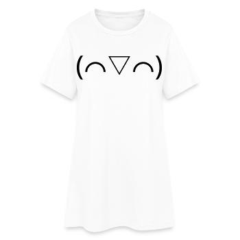 Émotique (⌒▽⌒) riante Kaomoji joyeuse - Robe T-shirt Femme - blanc - Devant