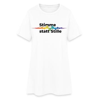 Stimme statt Stille Pride CSD Tonwelle Regenbogen - Frauen T-Shirt-Kleid - Weiß - Vorne