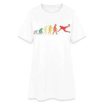 Retro Fußballer Evolution Fußballsport für Männer - Frauen T-Shirt-Kleid - Weiß - Vorne