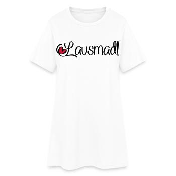 Lausmadl - Frauen T-Shirt-Kleid - Weiß - Vorne