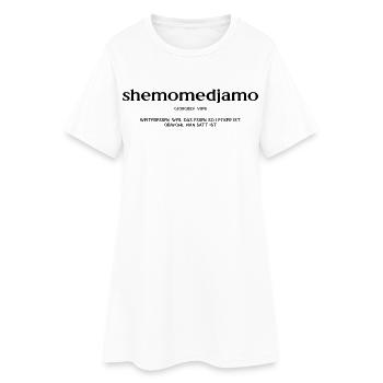 shemomedjamo - Frauen T-Shirt-Kleid - Weiß - Vorne