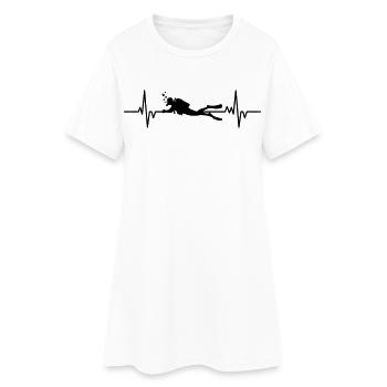 Diver - Heartbeat - Frauen T-Shirt-Kleid - Weiß - Vorne