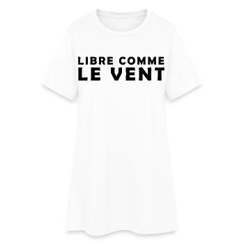 Libre_comme_le_vent - Robe T-shirt Femme - blanc - Devant