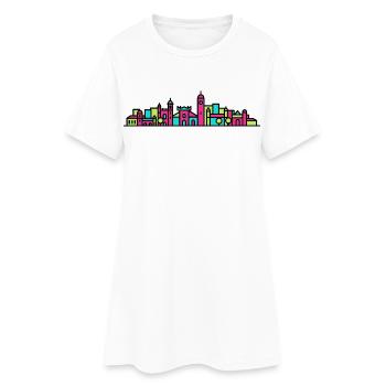 Lisbon City City Skyline Belem Tower Art moderne en ligne - Robe T-shirt Femme - blanc - Devant