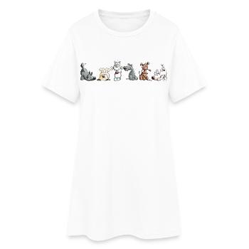 Happy Dogs - Women’s T-Shirt Dress - white - Front
