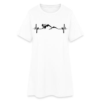 Palpitations ECG des vététistes - Robe T-shirt Femme - blanc - Devant