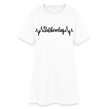 Skateboarding ECG Heart Line - Women’s T-Shirt Dress - white - Front