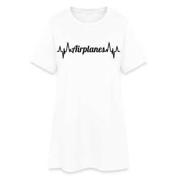 Ligne de cœur d’avion - Robe T-shirt Femme - blanc - Devant