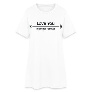 Je T'aime Ensemble Pour Toujours Amour Couple  - Robe T-shirt Femme - blanc - Devant