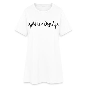 J’aime le battement de cœur des chiens - Robe T-shirt Femme - blanc - Devant