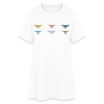 Heartbeat Drone Drones - Women’s T-Shirt Dress - white - Front