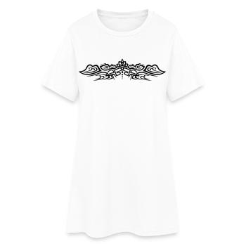 Ornement de tatouage tribal avec des crocodiles. - Robe T-shirt Femme - blanc - Devant