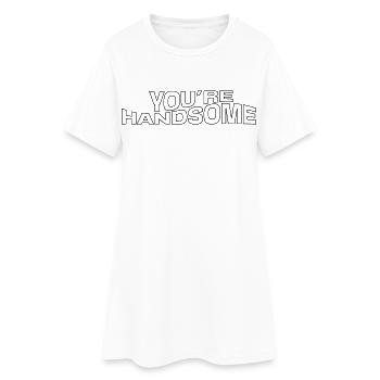 Tu es jolie – un design stylé avec des compliments - Robe T-shirt Femme - blanc - Devant