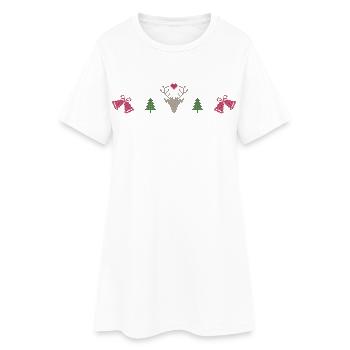 Petits cadeaux amusants pour Noël - Robe T-shirt Femme - blanc - Devant