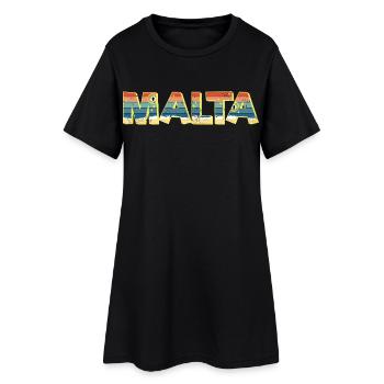 Souvenir vintage rétro de vacances sur la plage de Malta Island - Robe T-shirt Femme - noir - Devant