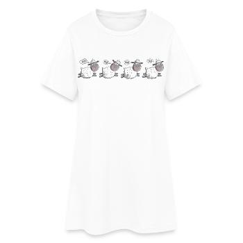 Nö Schaf Und Kleine Schafherde - Frauen T-Shirt-Kleid - Weiß - Vorne