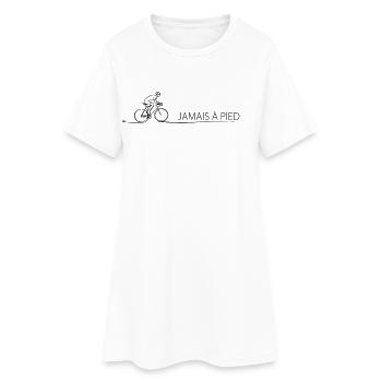 Jamais à pied Vélo Dire Cyclisme - Robe T-shirt Femme - blanc - Devant