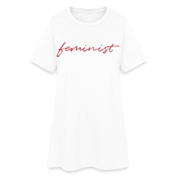 Féministe - Robe T-shirt Femme - blanc - Devant