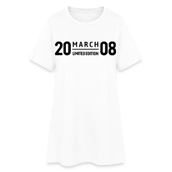 Limited Edition March 2008 Geburtstag Geschenk - Frauen T-Shirt-Kleid - Weiß - Vorne
