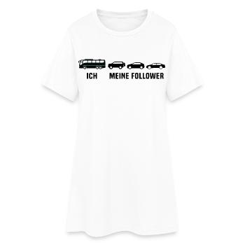 Busfahrer Linienbus Meine Follower Bus - Frauen T-Shirt-Kleid - Weiß - Vorne