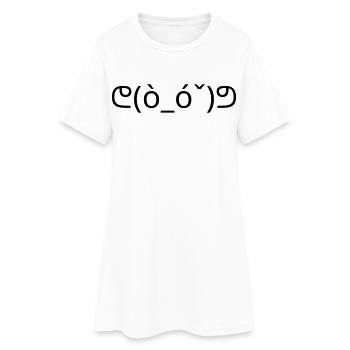 Muscle Emote ᕦ(ò_ó ˇ)ᕤ Strong Kaomoji - Women’s T-Shirt Dress - white - Front