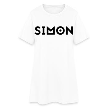 Prénom Simon - Robe T-shirt Femme - blanc - Devant