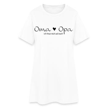 Oma Opa ich freue mich auf euch - Frauen T-Shirt-Kleid - Weiß - Vorne