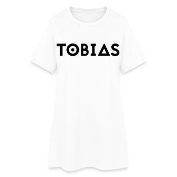 First name Tobias - Women’s T-Shirt Dress - white - Front