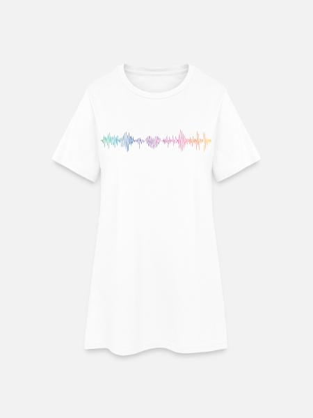 music_beat - Robe T-shirt Femme - blanc