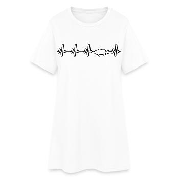 Angler Fischerei Fisch Herzlinie - Frauen T-Shirt-Kleid - Weiß - Vorne