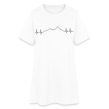 ekg watzmann, mountain, profile, alpine mountaineering pulse - Women’s T-Shirt Dress - white - Front