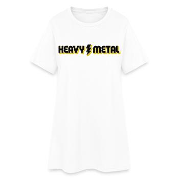 Heavy Metal Lightning Bolt Text-Logo - Frauen T-Shirt-Kleid - Weiß - Vorne