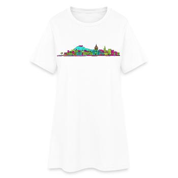 Nice City Skyline Promenade des Anglais Art - Robe T-shirt Femme - blanc - Devant