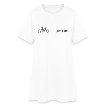 Roule simplement – Dire à vélo avec un graphique en une ligne - Robe T-shirt Femme - blanc - Devant